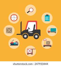 Delivery design over yellow background, vector illustration.
