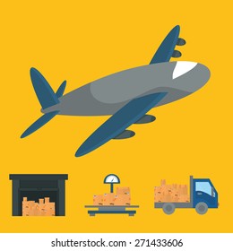 Delivery design over yellow background, vector illustration.
