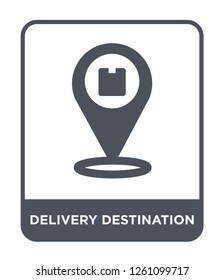 delivery destination icon vector on white background, delivery destination trendy filled icons from Delivery and logistic collection, delivery destination simple element illustration
