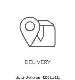 Delivery Destination linear icon. Modern outline Delivery Destination logo concept on white background from Delivery and logistics collection.