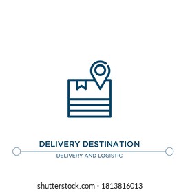 delivery destination outline vector icon. simple element illustration. delivery destination outline icon from editable delivery concept. can be used for web and mobile
