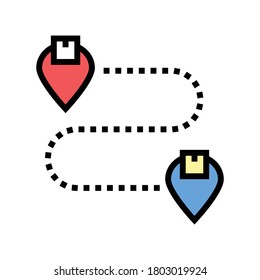 dirección de entrega gps marca el vector de icono de color. dirección de entrega marca gps. ilustración de símbolo aislado