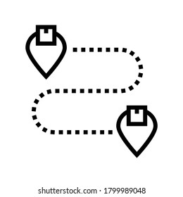delivery direction gps marks line icon vector. delivery direction gps marks sign. isolated contour symbol black illustration