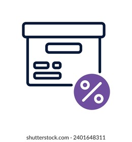 delivery discount icon. vector line icon for your website, mobile, presentation, and logo design.