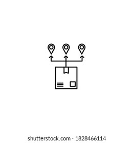 Delivery distribution icon. Logistic and Delivery icon. Simple, flat, outline, black.