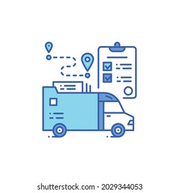 Delivery document color line icon. Freight transport sign. Express shipping. Sign for web page, app. UI UX GUI design element. Editable stroke.