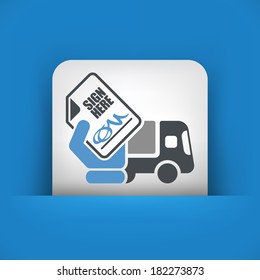 Delivery document sign icon