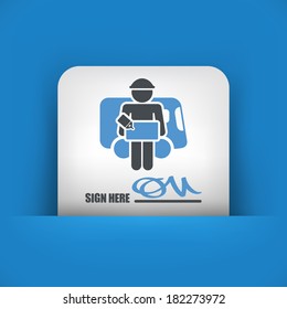 Delivery document sign icon