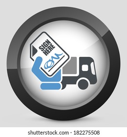 Delivery document sign icon