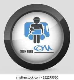 Delivery document sign icon