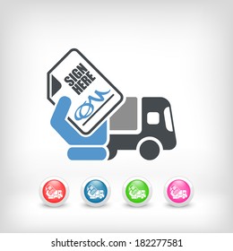 Delivery document sign icon