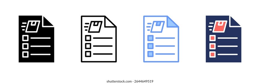 Delivery Documents icon sheet multiple style collection