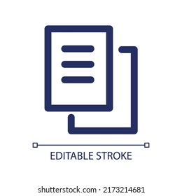 Delivery documents RGB color ui icon. Cargo invoice copy. Shipping service. Simple line element. GUI, UX design for mobile app. Vector isolated pictogram. Editable stroke. Arial font used