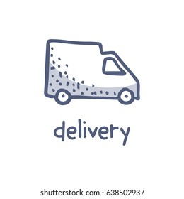 delivery doodle icon