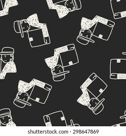 delivery doodle seamless pattern background