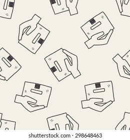 delivery doodle seamless pattern background