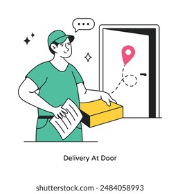 Delivery At Door abstract concept vector in a flat style stock illustration