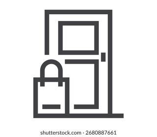 Delivery door icon concept. Vector design graphic illustration