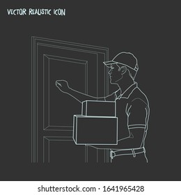 Delivery to the door icon line element. Vector illustration of delivery to the door icon line isolated on clean background for your web mobile app logo design.