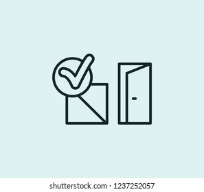 Delivery to the door icon line isolated on clean background. Delivery to the door icon concept drawing icon line in modern style. Vector illustration for your web mobile logo app UI design.