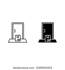 Delivery to the door icon set color editable