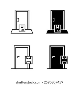 Delivery to the door icon set color editable