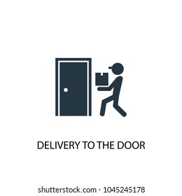 Door To Door Delivery Icon In Material Outlined Style