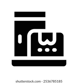 Icono de la puerta de entrega Icono de glifo de Vector para su Sitio web, móvil, presentación y diseño de logotipo.
