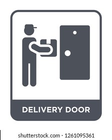 Door To Door Delivery Icon In Material Outlined Style