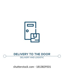 delivery to the door outline vector icon. simple element illustration. delivery to the door outline icon from editable delivery concept. can be used for web and mobile
