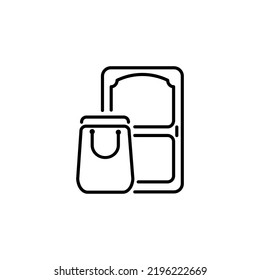 Delivery to the door outline vector icon. Thin line black delivery to the door icon, flat vector simple element illustration from editable delivery and logistic concept isolated on white background