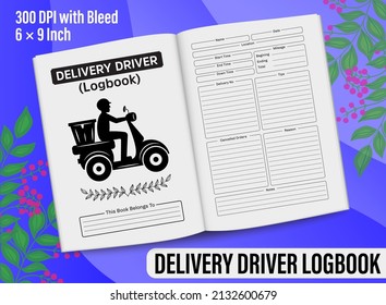 Delivery Driver Logbook KDP interior. Delivery Driver Logbook planner template design for KDP Interior. Low content KDP interior