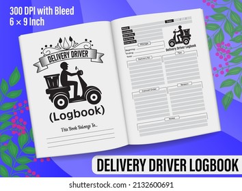 Delivery Driver Logbook KDP interior. Delivery Driver Logbook planner template design for KDP Interior. Low content KDP interior