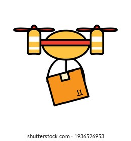 drone de entrega con una caja