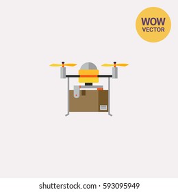 Delivery Drone with Box Icon