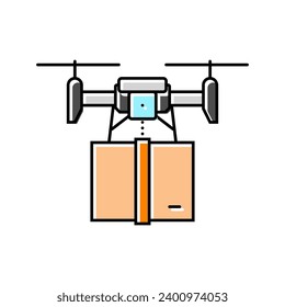 delivery drone color icon vector. delivery drone sign. isolated symbol illustration