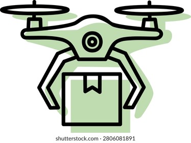 Delivery drone copter express shipping icon