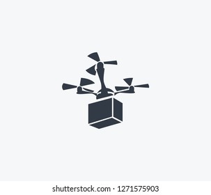 Delivery drone icon isolated on clean background. Delivery drone icon concept drawing icon in modern style. Vector illustration for your web mobile logo app UI design.