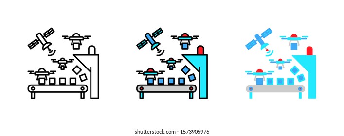 delivery drone icon isolated on white background for web design