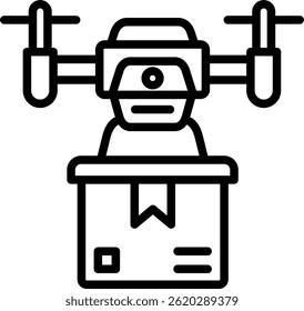 Delivery Drone Icon Line Vector Illustration