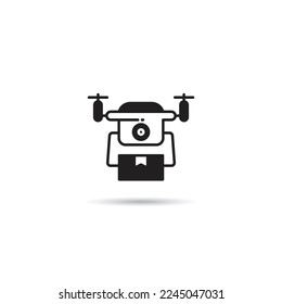 delivery drone icon on white background