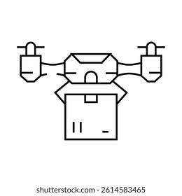 delivery drone line icon vector. delivery drone sign. isolated contour symbol black illustration