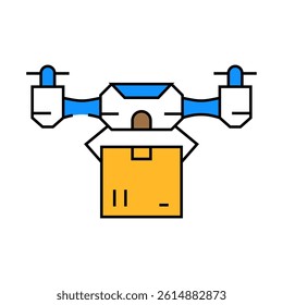 delivery drone line icon vector. delivery drone sign. isolated symbol illustration