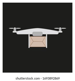 delivery drone on white background, vector