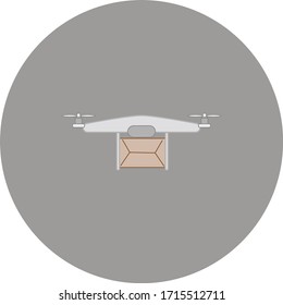 delivery drone on white background, vector