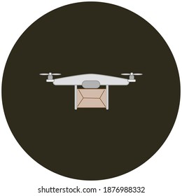 dron de entrega sobre fondo blanco, vector