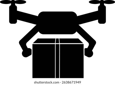 Delivery drone and package silhouette