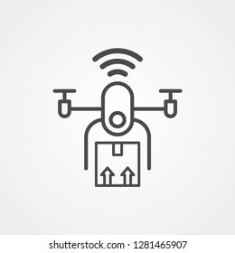 Delivery drone vector icon sign symbol