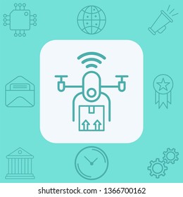 Delivery drone vector icon sign symbol
