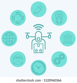 Delivery drone vector icon sign symbol
